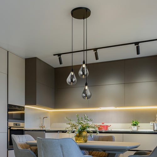 HOME DELUXE Hanglamp van glas CELIA Rookgrijs - 3-lichts - vtwonen shop