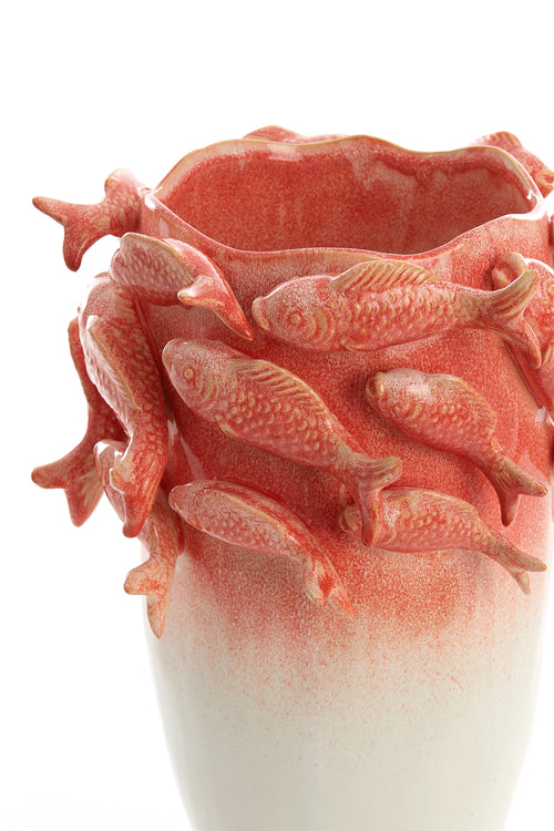 Light & Living vaas FISH - 29x28x36.5cm - rood - vtwonen shop