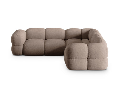 Cosmopolitan Design Symmetrische hoekbank Loretto 4-zits, structurele stof cappuccino - 250x250x68cm