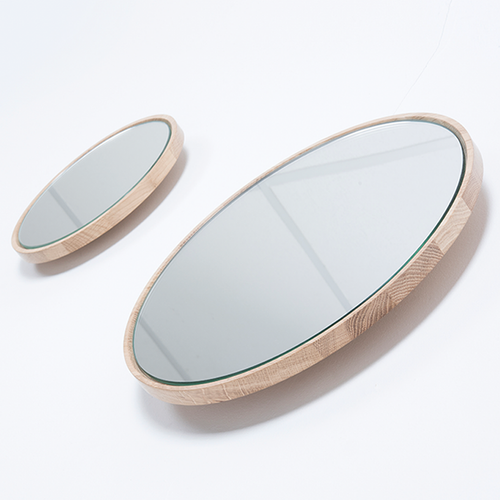 Gazzda Look Mirror Ronde Eikenhouten Wandspiegel Ø 32 cm - Whitewash