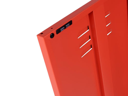 MaximaVida metalen lockerkast Finn 80 x 40 x 102 cm zacht oranje - 2 schappen