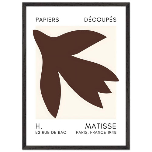 Artfulprints Poster met Lijst Matisse – Shapes in the air brown   - 50x70 cm - Bruin