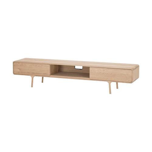 Gazzda Fawn Lowboard Whitewash - TV meubel - 2 Lades - 220 x 45 cm