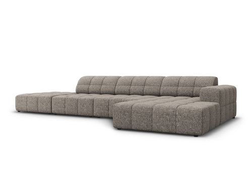 Cosmopolitan Design rechter hoekbank Chicago 5-zits, chenille grijs - 167x348x78cm