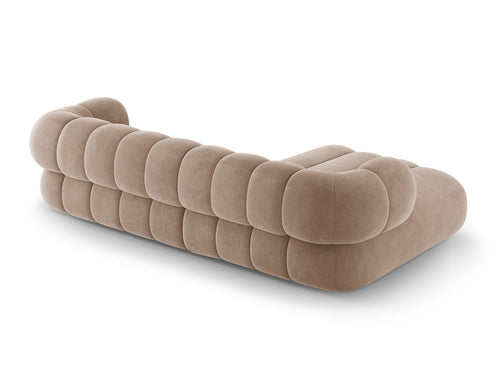 Cosmopolitan Design linker hoekbank Koge 5-zits, flueel donkerbeige - 165x270x70cm