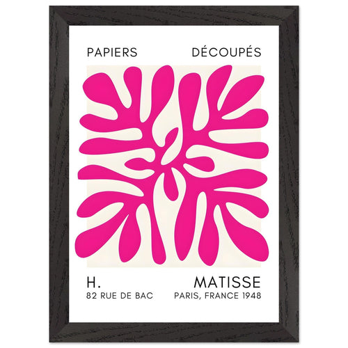 Artfulprints Poster met Lijst Matisse - Deep ocean pink   - A4 21x29.7 cm - Roze