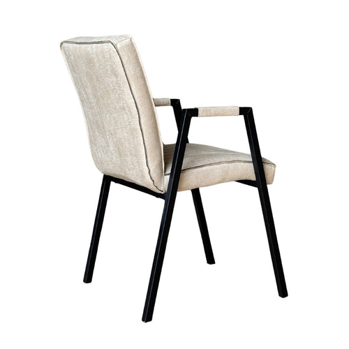 Starfurn Eetkamerstoel Tivoli - Beige Leer - Incl. Armleuning - Set van 2