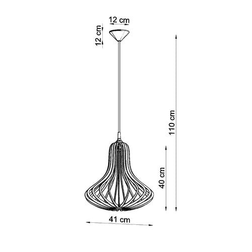 Sollux Lighting Hanglamp ELZA hout - 41x41x110cm
