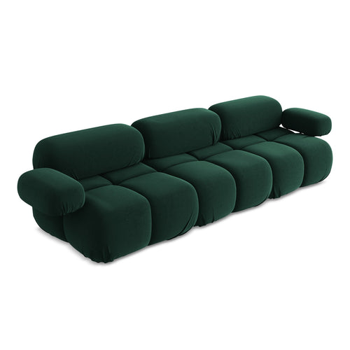 LaMiaSofa 3-zits bank Sanremo - velours - flessengroen - 285x96x70