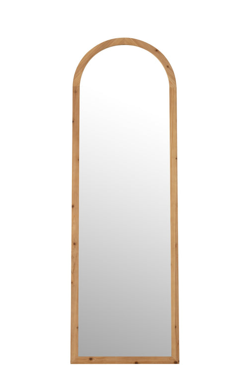 J-Line spiegel Met Voet - glas/sparhout - naturel - 162 x 52 cm