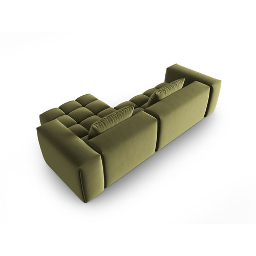 Cosmopolitan Design - Modulaire hoekbank rechts Verona 3-zits, flueel lichtgroen - 145x260x70cm