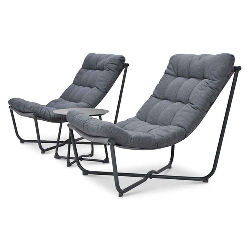 Garden Impressions Loungeset Zensa 3-delig donker grijs