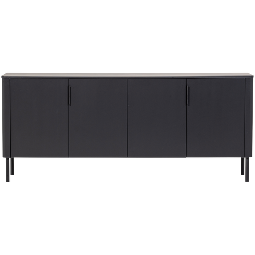 WOOOD dressoir Gunnar 200 cm - Grenen - Matzwart - 85x201x44 - vtwonen shop