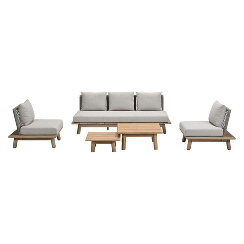 Garden Impressions loungeset San Namut grey sand - 5-delig - stoel-bank