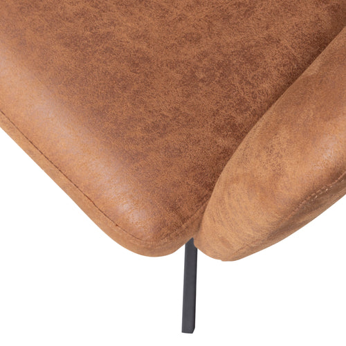 WOOOD eetkamerstoelen Fenne - Leerlook - Cognac - Set van 6 - vtwonen shop