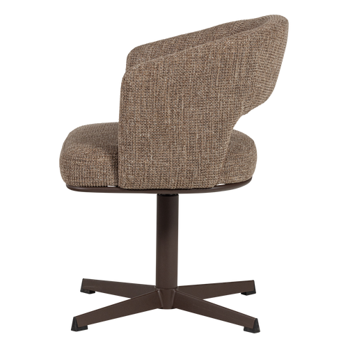 WOOOD draaibare eetkamerstoel bruin melange Libi - 79x62x59