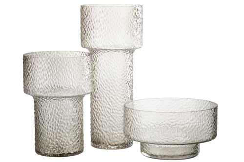 J-Line vaas Laag Betty - glas - transparant - Ø 28 cm - vtwonen shop