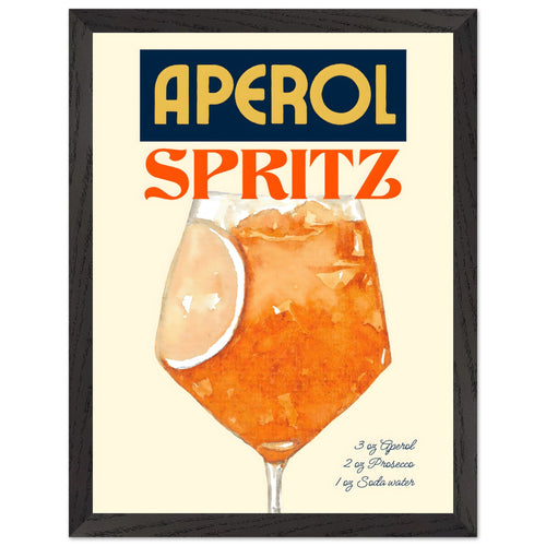 Artfulprints Poster met Lijst Aperol Spritz - Original   - 30x40 cm - Oranje