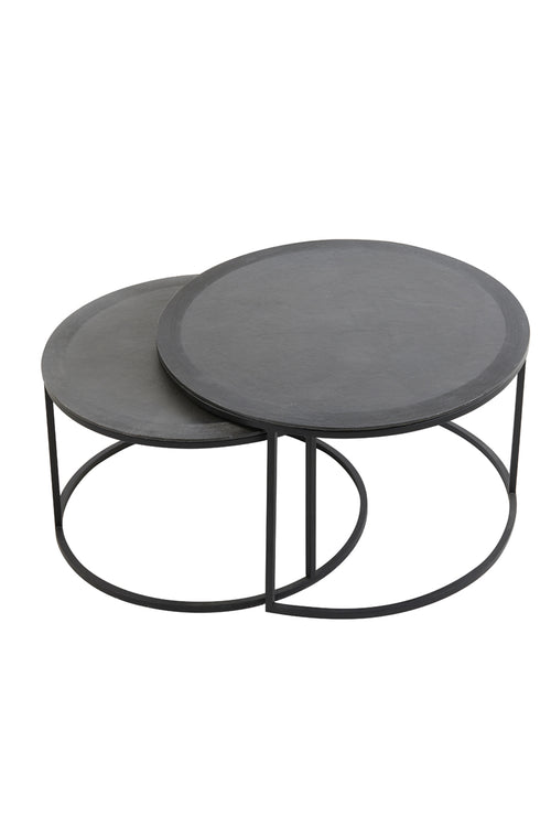 Light & Living salontafel TALCA - Ø75x45cm - zwart - Set van 2