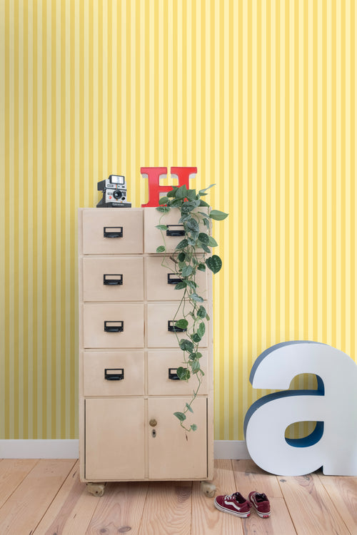 ESTAhome behang strepen geel - 50 x 900 cm - 131570 - vtwonen shop