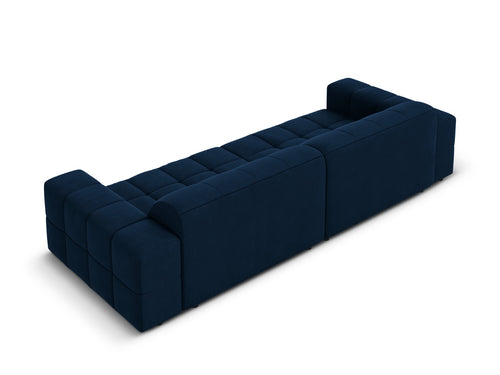 Cosmopolitan Design Bank Chicago 4-zits, flueel koningsblauw - 102x252x78cm