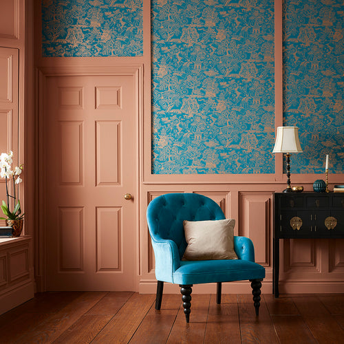 Graham & Brown Vliesbehang - Basuto Groenblauw