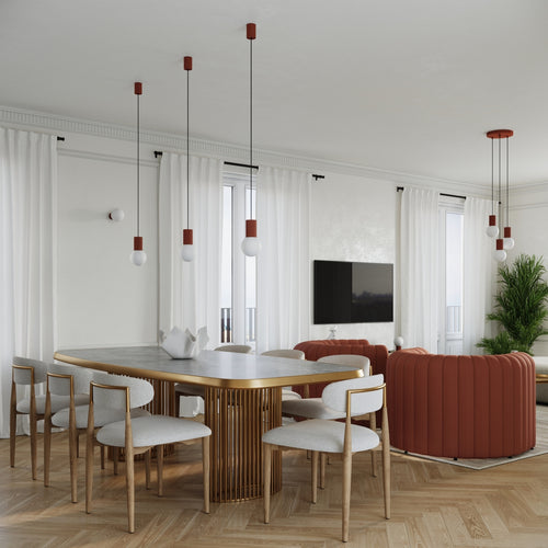 Sollux Lighting Tafellamp HALO rood ochra - 12x12x19cm
