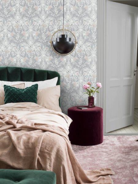 Borastapeter behang vintage bloemen in art nouveau stijl groen - 53 cm x 10.05 m - 660410 - vtwonen shop