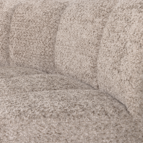 WOOOD eetbank halfronde hoek rugleuning Mojo - Wollig - Donkerzand - 83x152x74