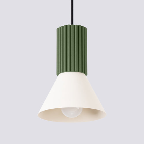 Sollux Lighting Hanglamp ESTRIA 1 beige/olijfgroen - 14x14x120cm