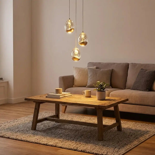 Highlight hanglamp Egg - 3 lichts - 25  x 135   cm - champagne
