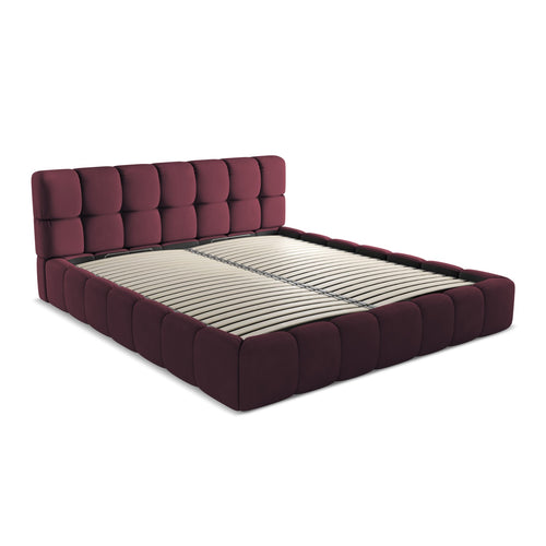 LaMiaSofa Bed met opbergruimte Roma - chenille stof - bordeaux - 200x228x82