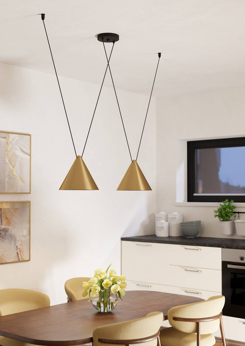 EGLO hanglamp Narices 1 - e27 - 173 cm - goud/zwart - staal - vtwonen shop