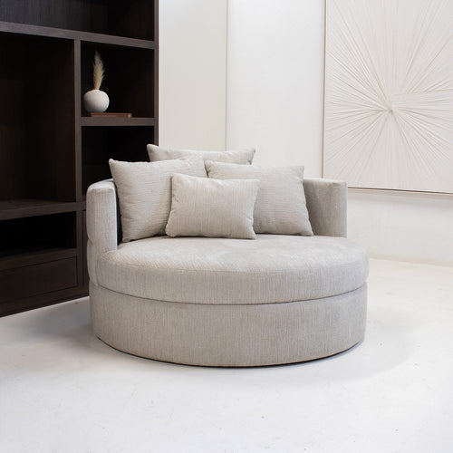 DÉJA Living Loveseat Miles - Zand Stof - Ø124x84cm - vtwonen shop