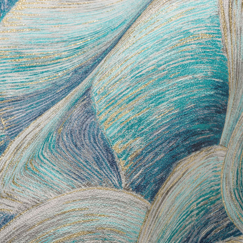 Livingwalls behang art deco bogen blauw, turquoise, goud en grijs - 53 cm x 10.05 m - AS-391051
