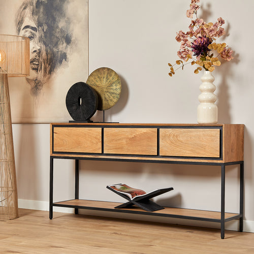 StarFurn Sidetable RichWood - Naturel Hout - 150x35x76cm - vtwonen shop