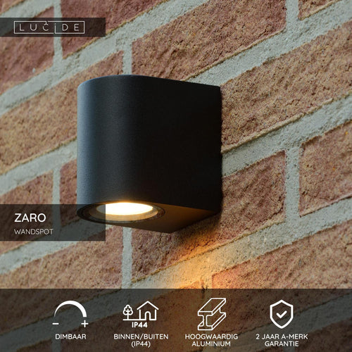 Lucide wandspot ZARO - 1xGU10 - Zwart