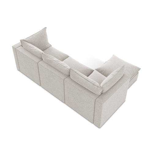 LaMiaSofa hoekbank links Ravenna - velours - lichtbeige - 255x165x77