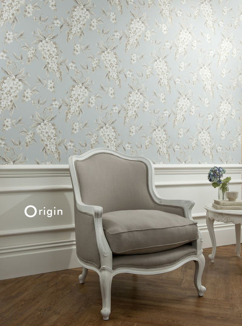 Origin Wallcoverings behang blauwe regen ijsblauw - 52 cm x 10,05 m - 307138 - vtwonen shop