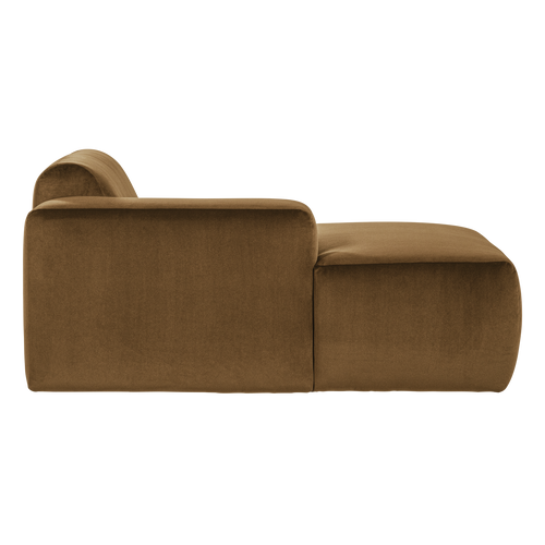 WOOOD chaise longue bank links Mojo Base - Velvet - H.geel - 74x112x162