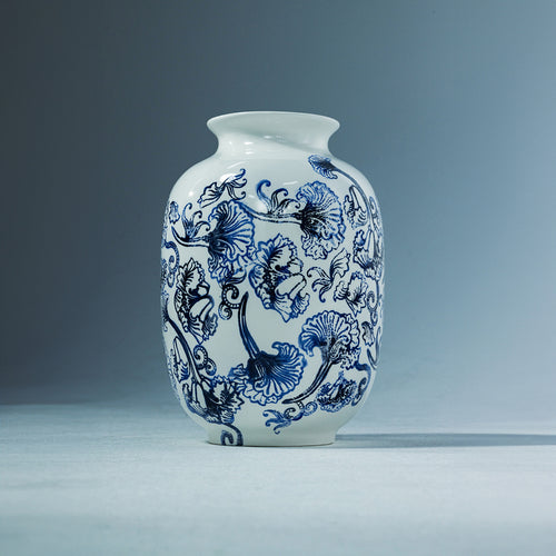 Rivièra Maison Amalfi Vase - Aardewerk - Blauw / White - vtwonen shop