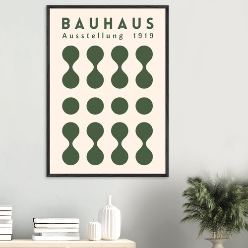 Artfulprints Poster Bauhaus - Ausstellung green   - 70x100 cm - Donkergroen