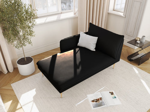 Cosmopolitan Design linker meridiaan Vienna flueel, zwart - 170x110x95cm