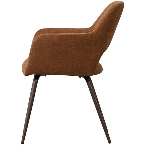 WOOOD eetkamerstoelen Jenny - Geweven Stof - Bruin - Set van 2 - vtwonen shop