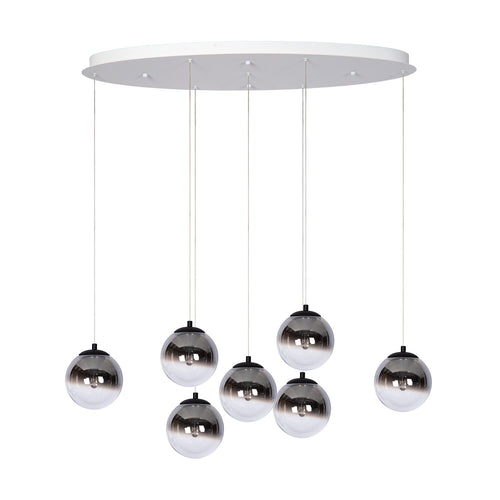 Atmooz hanglamp Monza 7 ovaal - wit - 90 x 32 x H 180 cm - geïntegreerde led