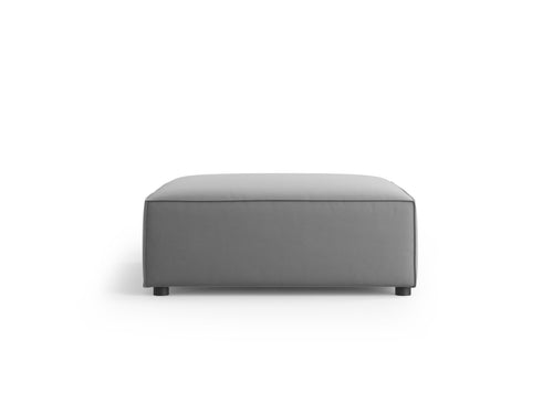 Cosmopolitan Design Poef Arendal flueel, lichtgrijs - 80x102x40cm