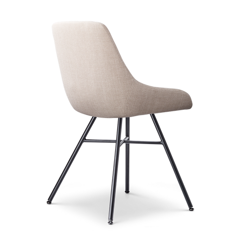 Nolon Noa-Isa Eetkamerstoel Beige - Stof - Zwart Onderstel