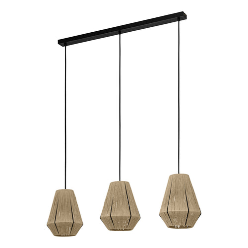 EGLO hanglamp Alderney - e27 - 90 cm - zwart/bruin