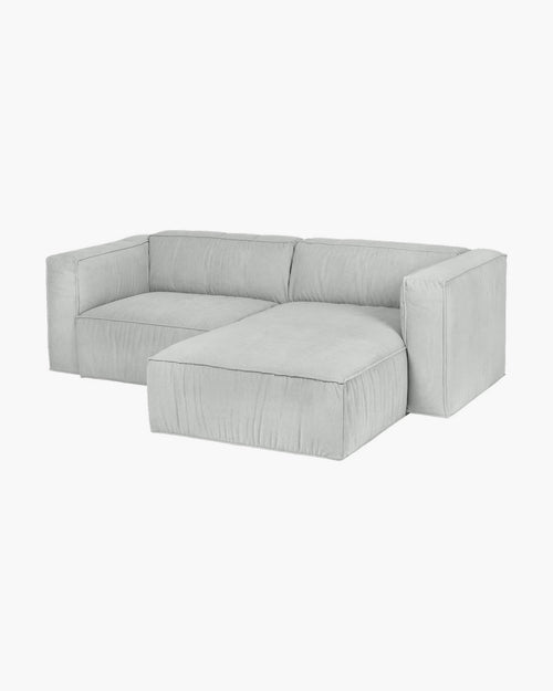 noo.ma Lobi 3-zits hoekslaapbank - Chalk Grey Corduroy, hoek links