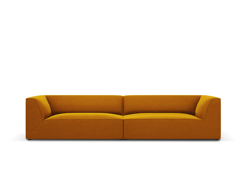 Micadoni Bank Ruby 4-zits, flueel, geel - 93x302x69cm